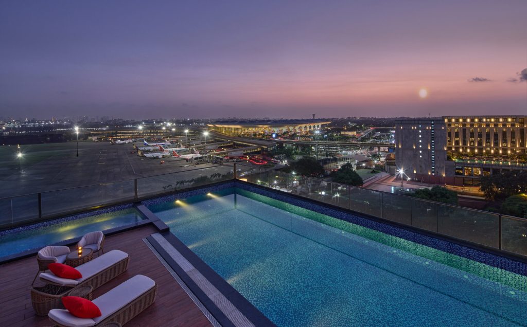 hotel in mumbai with rooftop pool and airport view